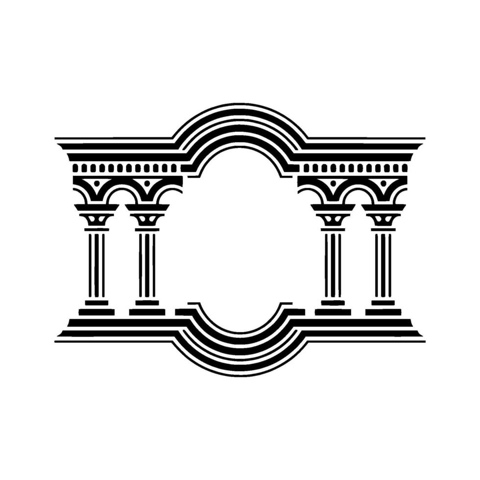 Geometric Temple Silhouette, Minimalist - Minimalism vector