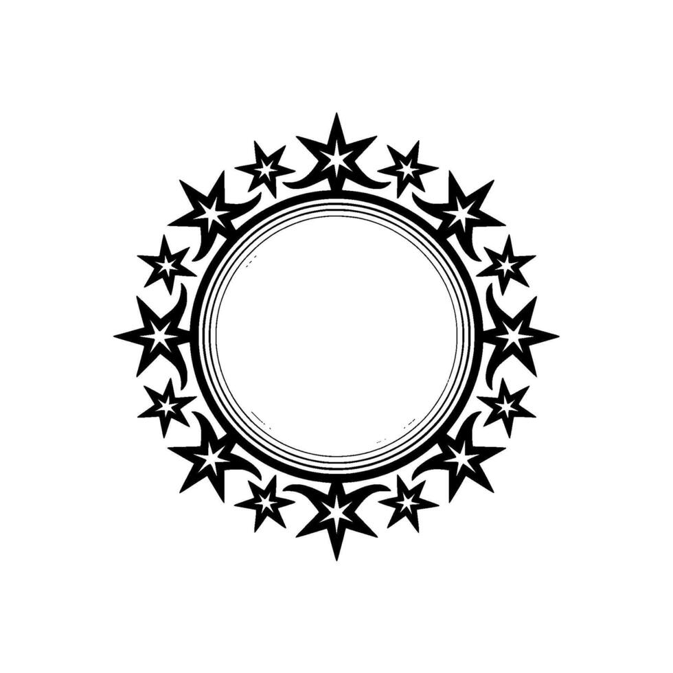 Celestial Border Starry Circular Frame vector