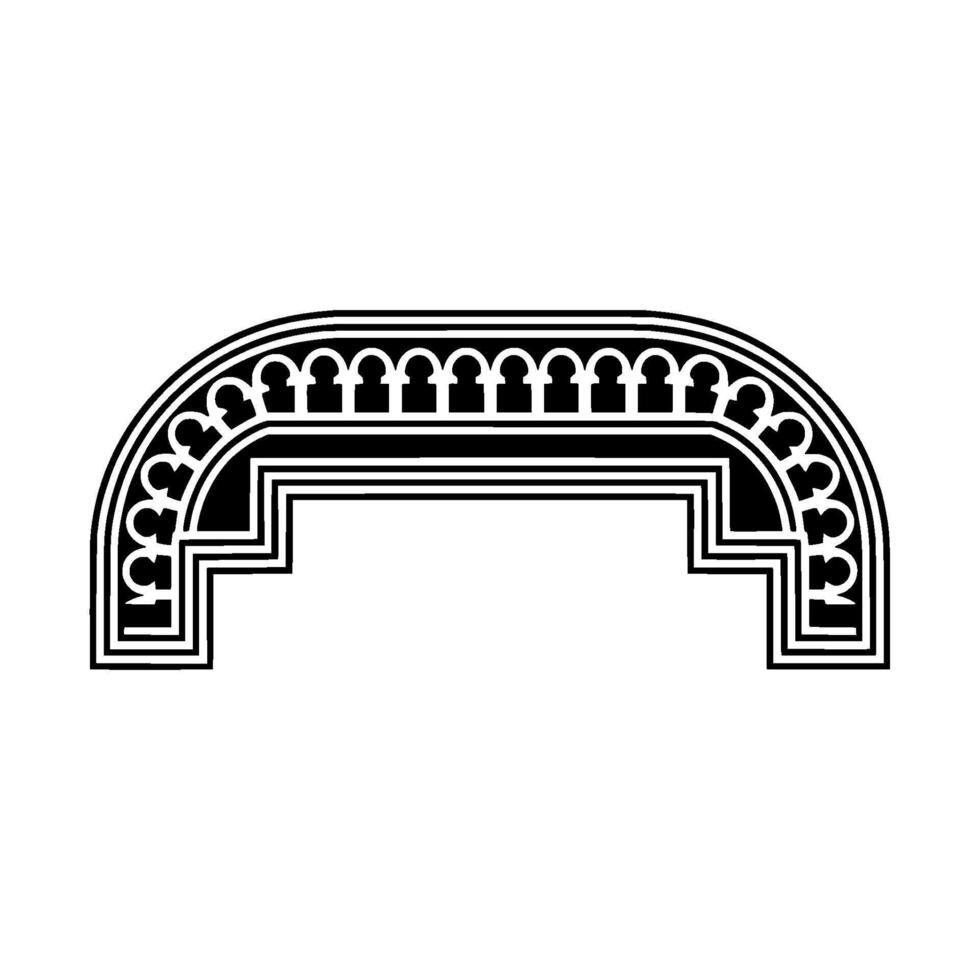 Geometric Arch Ornament, Minimalist, Lineart vector