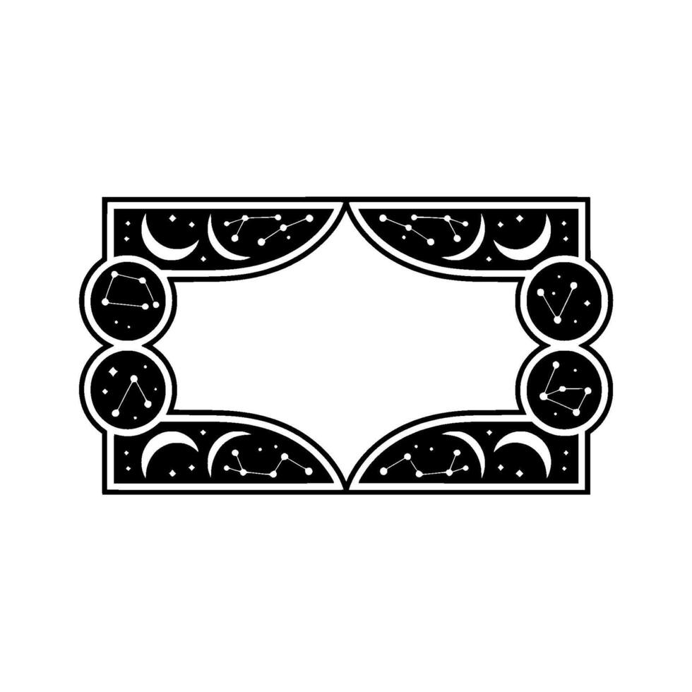 Celestial Frame Vintage Zodiac Constellation Border vector