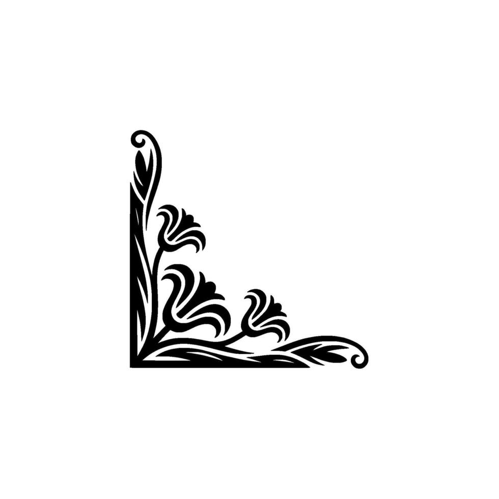 Elegant Corner Ornament, Intricate Floral vector