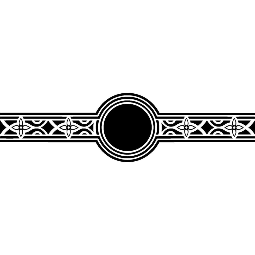 Art Deco Border, Circular Motif, Vintage vector