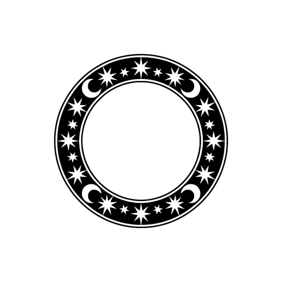 Celestial Circle Starry Portal Emblem vector