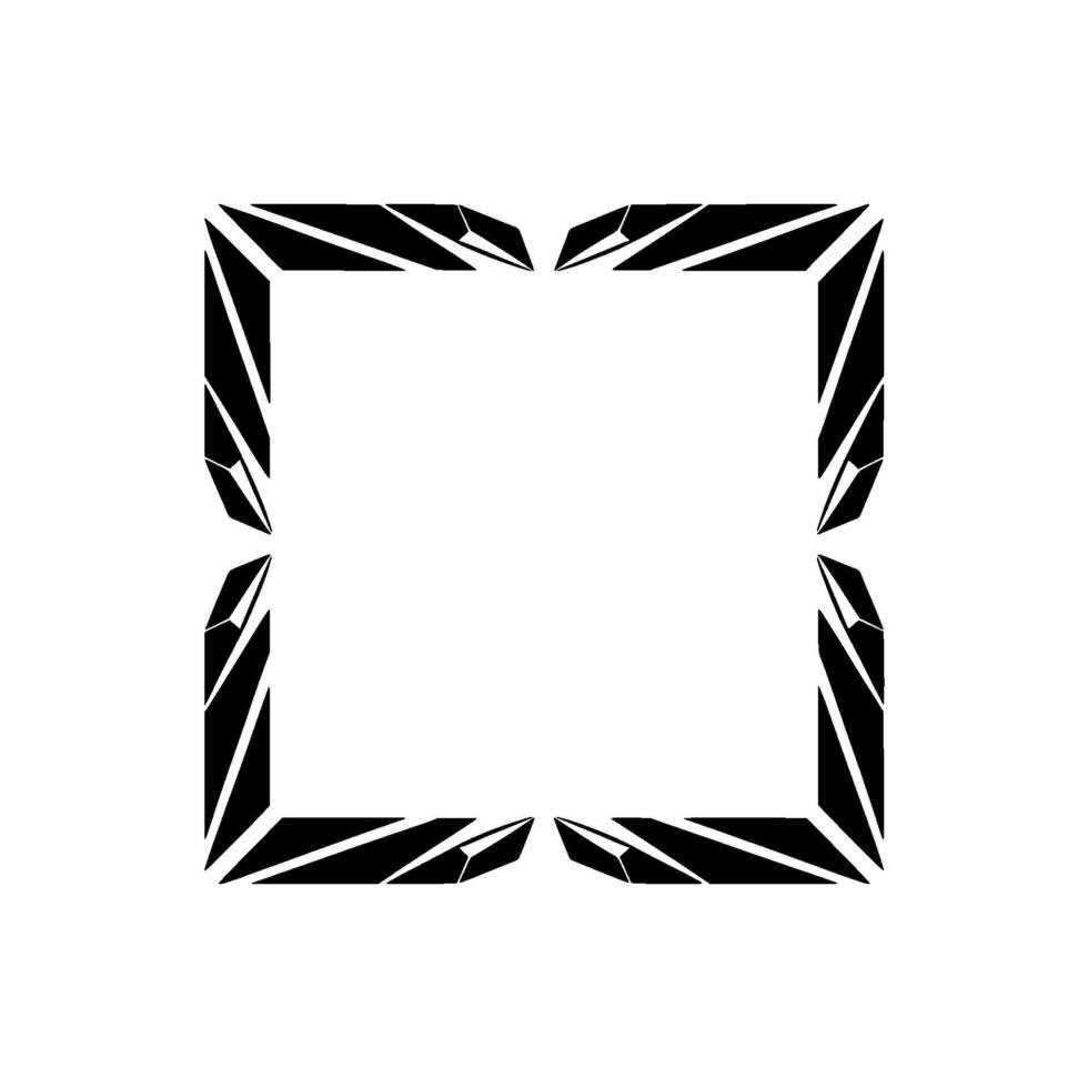 Geometric Fracture, Minimalist Frame, Dark Silhouette vector