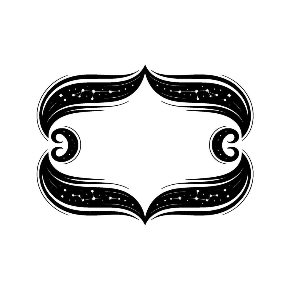 Celestial Frame Starry Swirls Cosmic Border vector