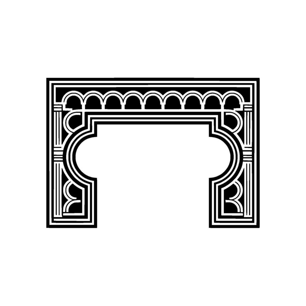 Geometric Archway,Minimalist , Black White, Outline vector