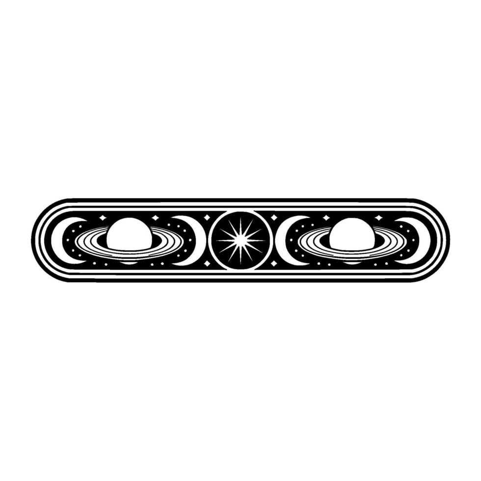 Celestial Lineage Retro Moon Planet Illustration vector