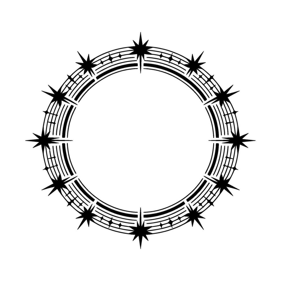 Celestial Rhythm Stylized Starburst Border vector