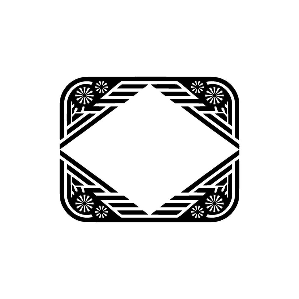Geometric Deco Frame, Elegant Ornamentation, Vintage - Ornament vector