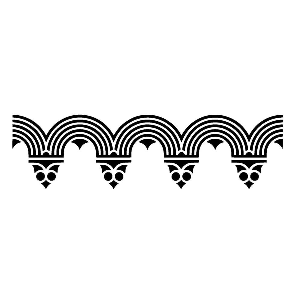 Geometric Tribal Border, Stylized Wave Pattern vector