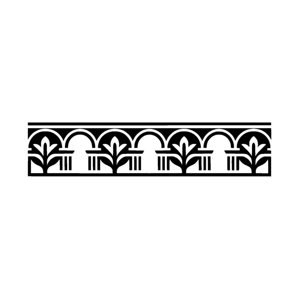 Art Deco Botanical Border, Geometric , Elegant Ornamentation vector