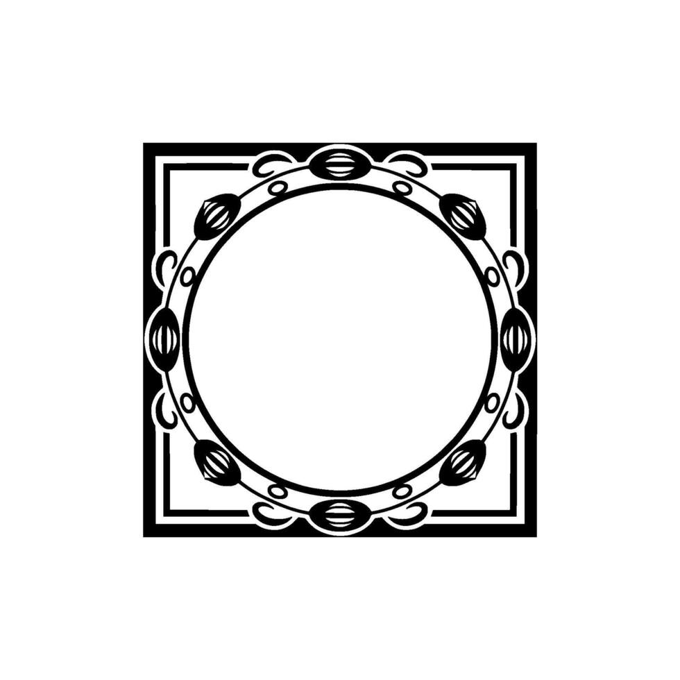 Art Deco Circle Frame, Elegant Vintage, Ornament vector