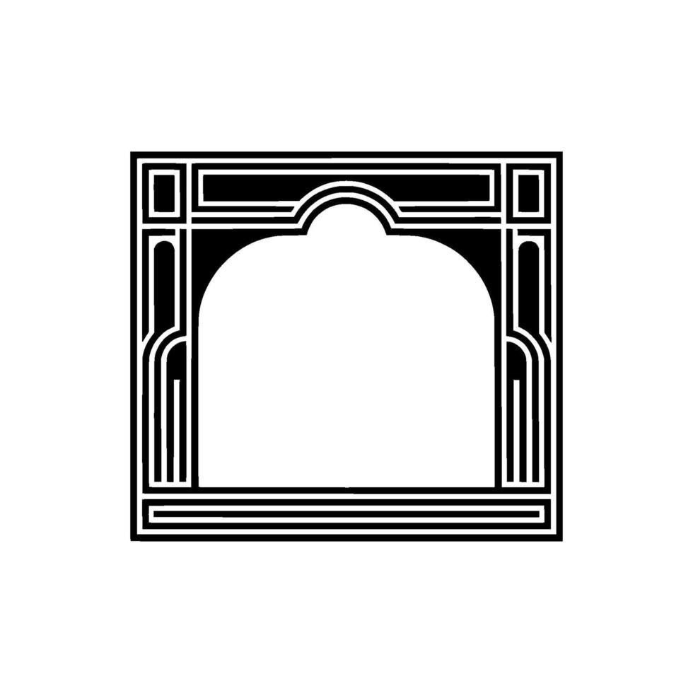 Geometric Arch Frame, Minimalist, Outline vector
