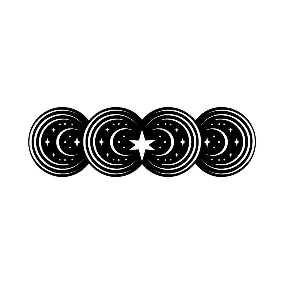 Celestial Cycle Minimalist Moon Star Illustration, Stars vector