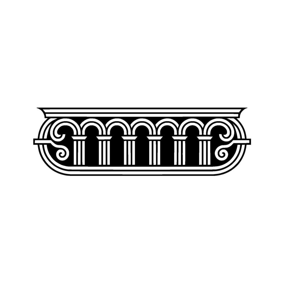 Classical Column Ornament, Detailed vector