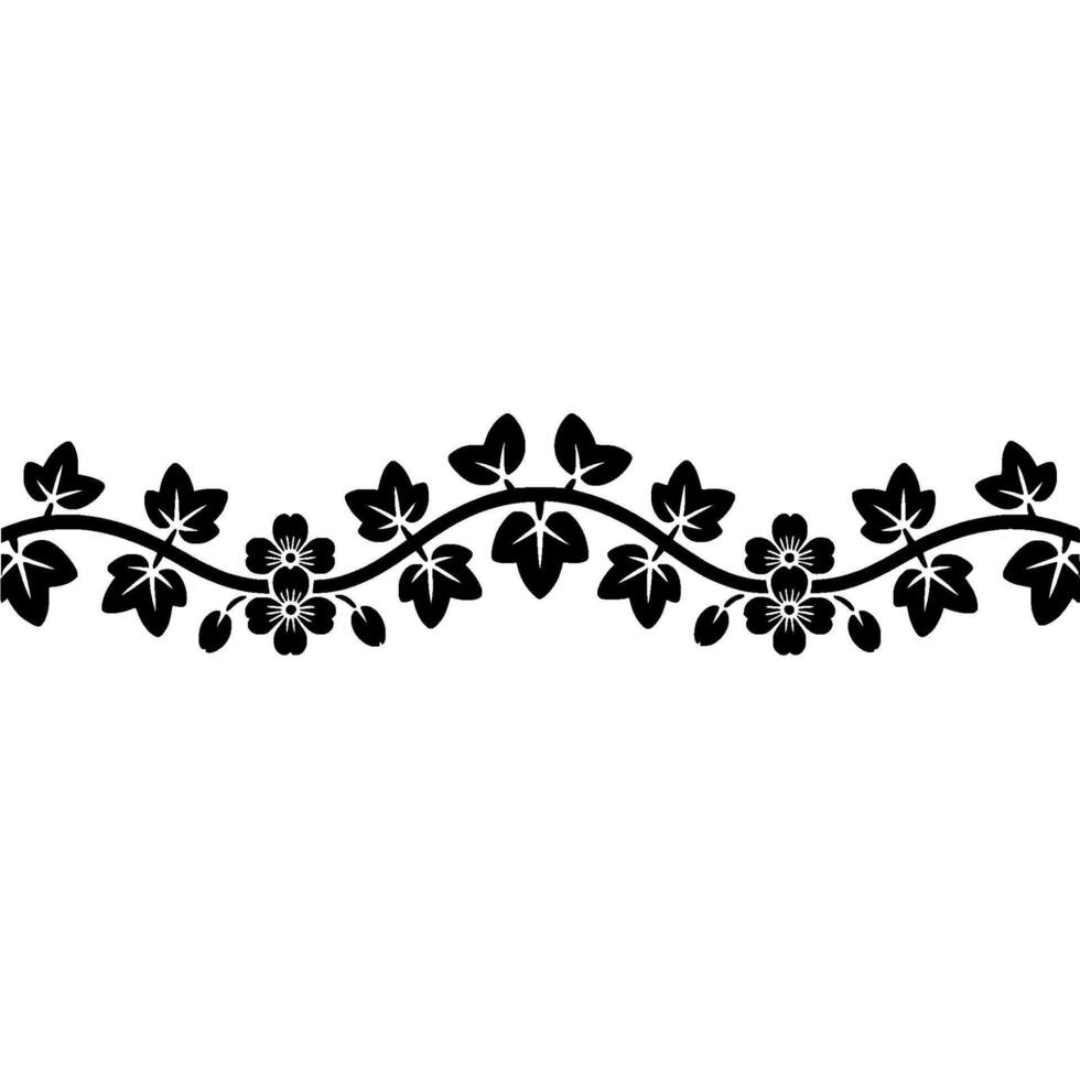 Elegant Floral Border, Vintage Botanical Illustration vector