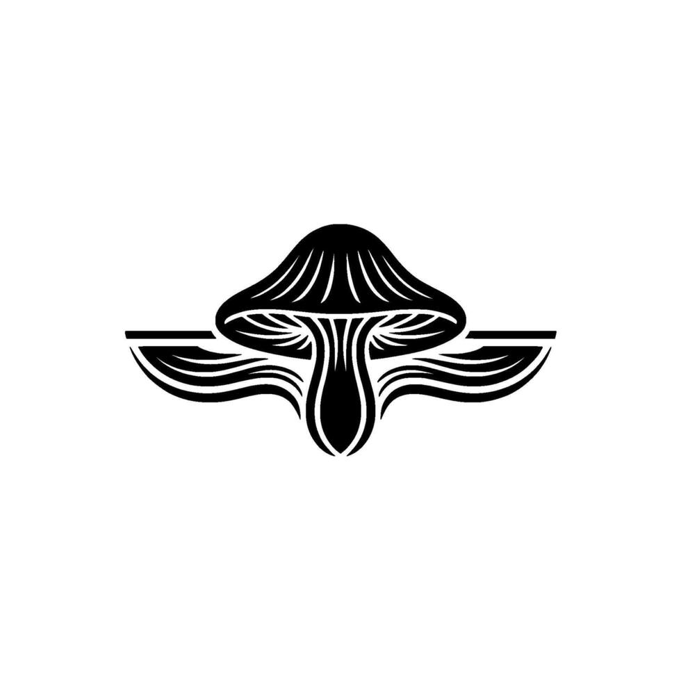 Stylized Mushroom Emblem, Organic Growth Symbol vector