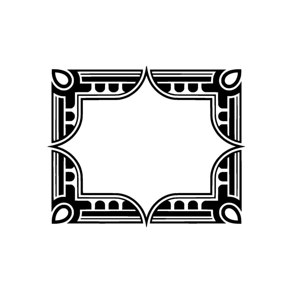 Art Deco Frame Geometric Ornamentation, Vintage Elegance, Line vector