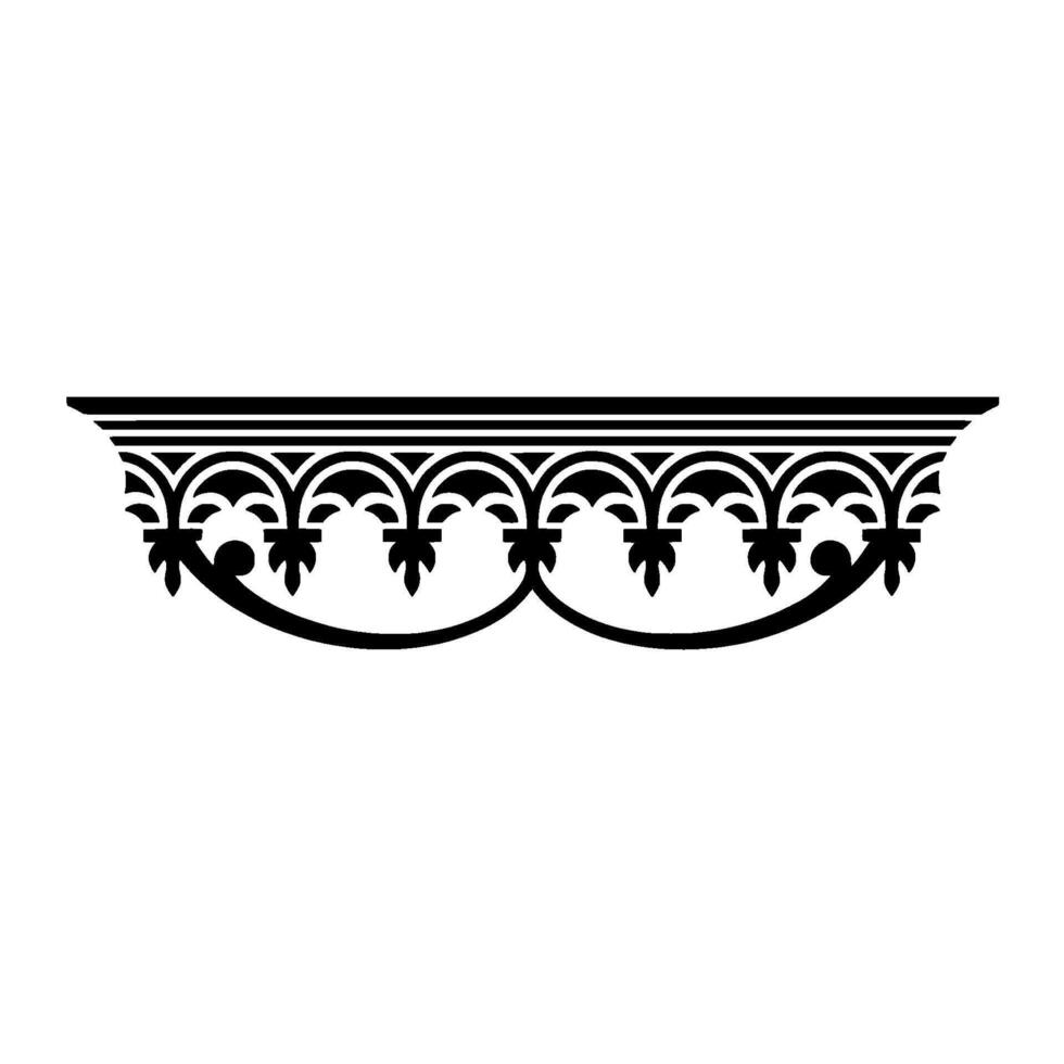 Ornate Black Decorative Mold, Vintage Style Border vector