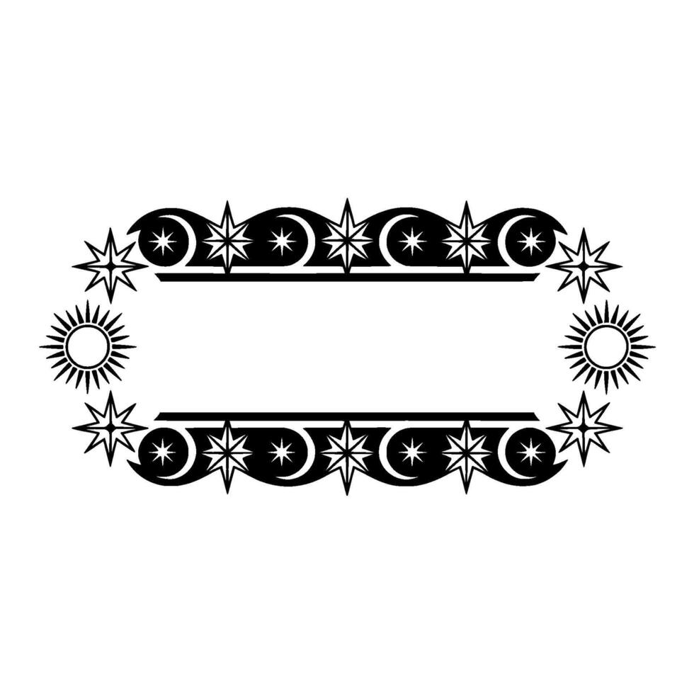 Celestial Border, Vintage Starry Motif vector