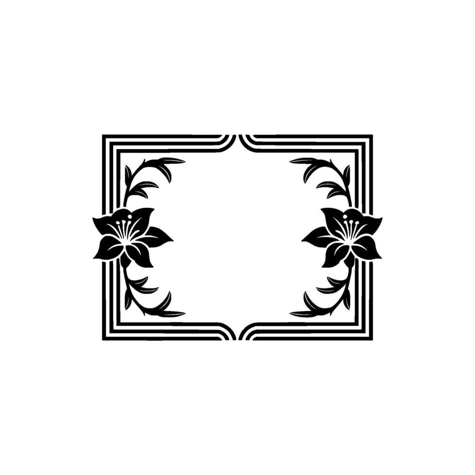 Elegant Floral Frame, Art Deco Style - Vintage vector
