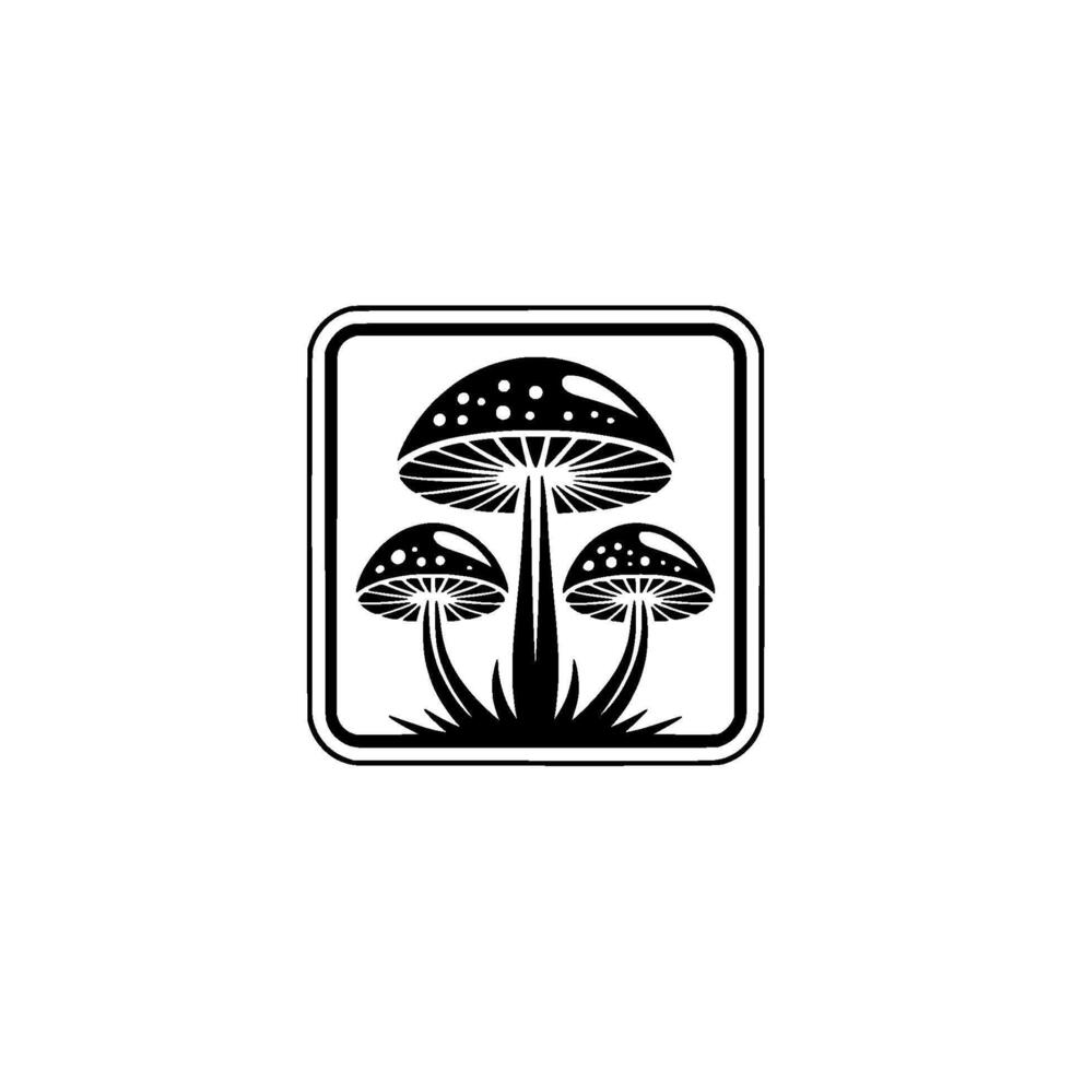 Tripping Trio Minimalist Mushroom Emblem vector