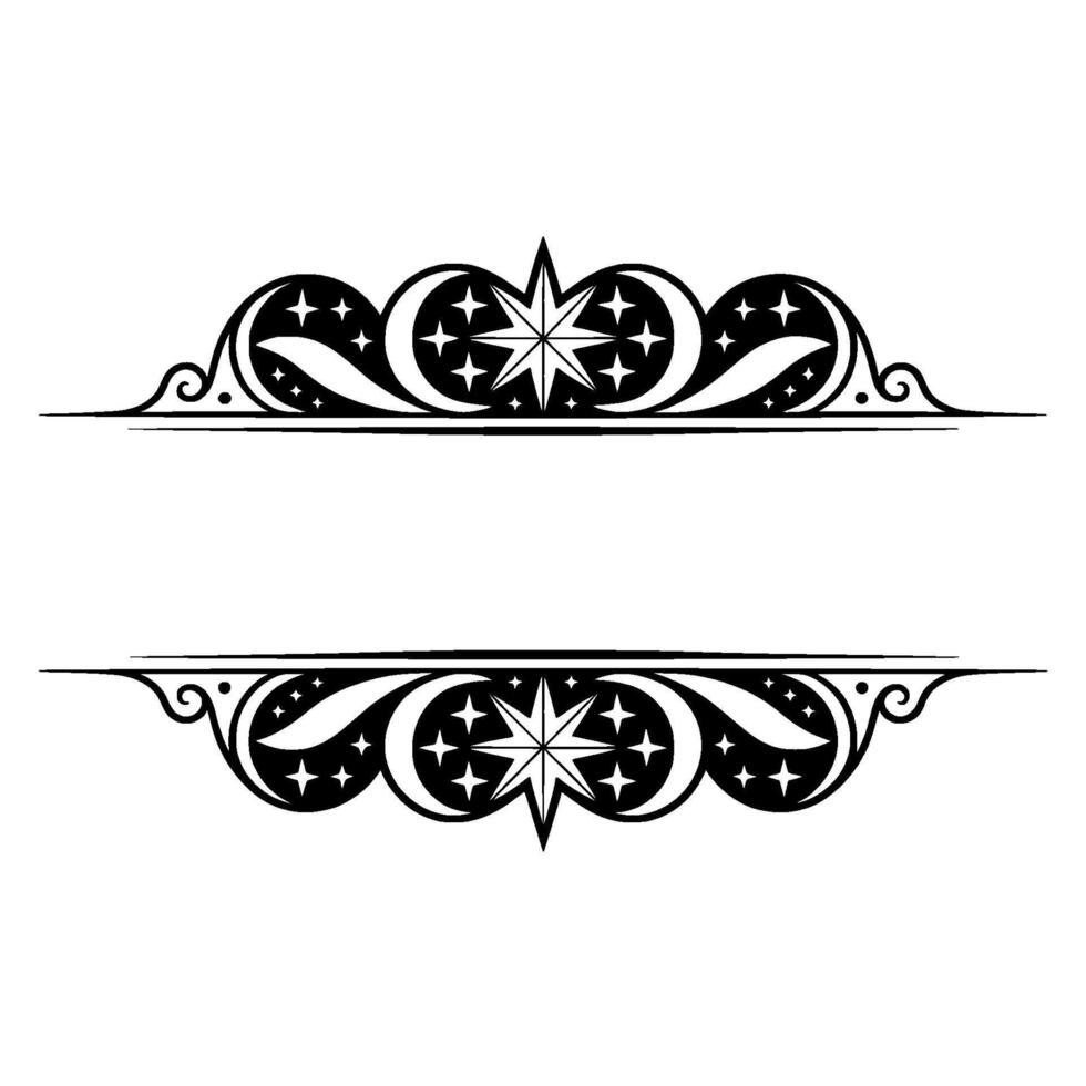 Ornate Starburst Divider, Vintage Element vector