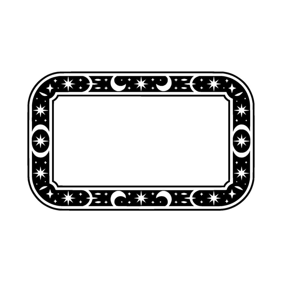Celestial Border Frame, Vintage Magic vector