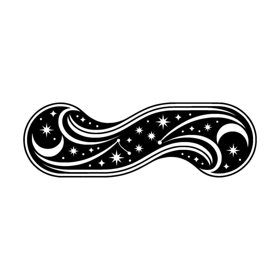 Celestial Infinity Starry Night Silhouette vector