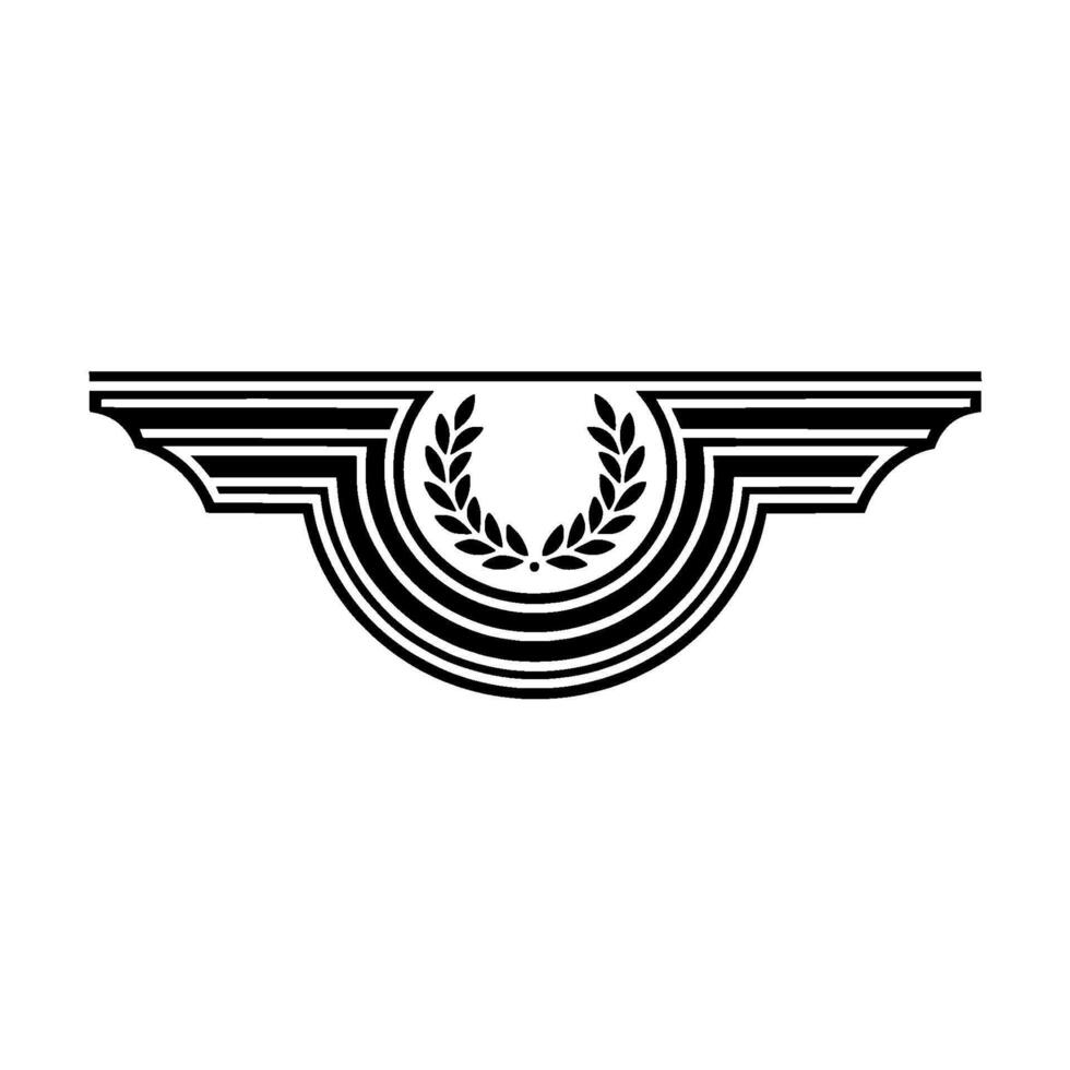 Geometric Laurel Emblem, Vintage Style vector