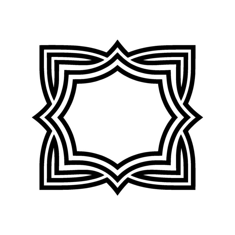 Geometric Star Frame, Minimalist , Elegant Outline, Symmetry vector