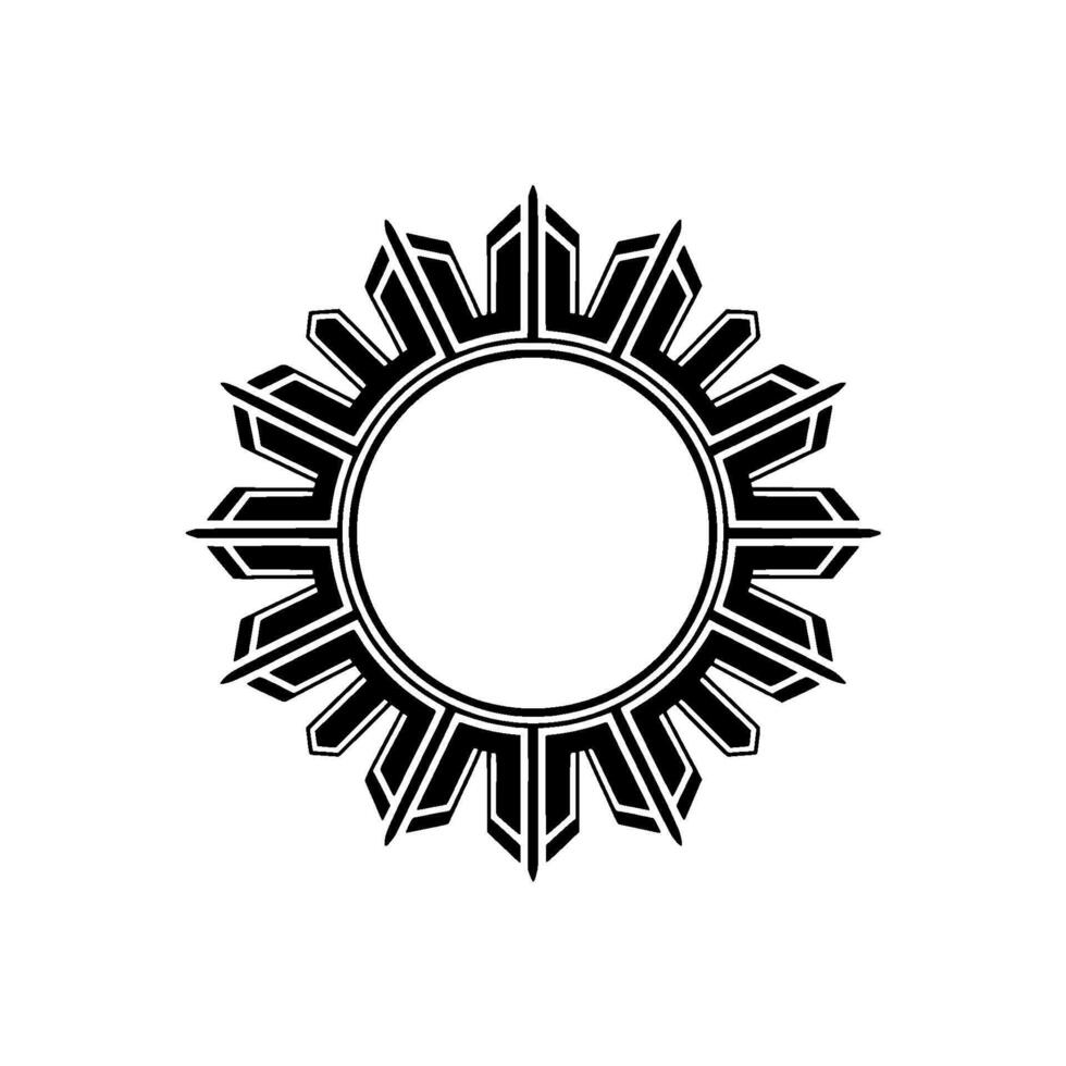 Geometric Sunburst, Minimalist , Circular Emblem - Abstract vector
