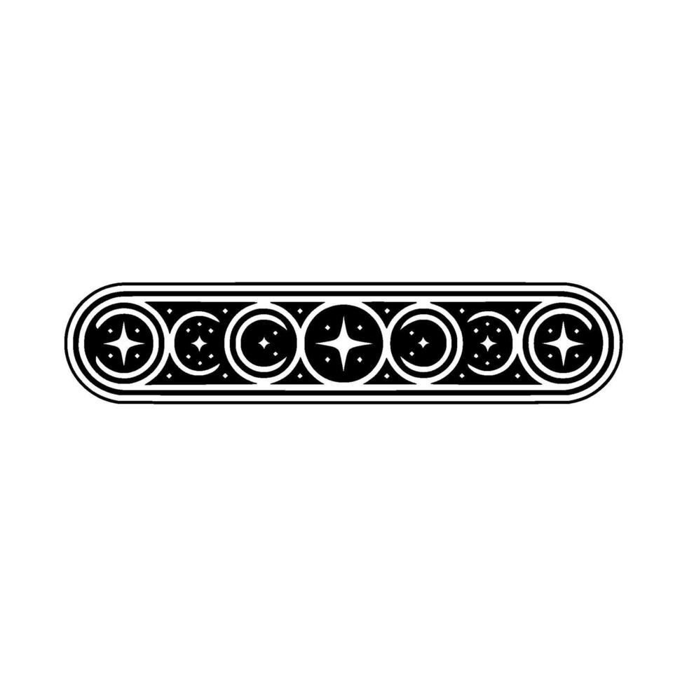 Celestial Ornament Border, Vintage Style, Stars vector