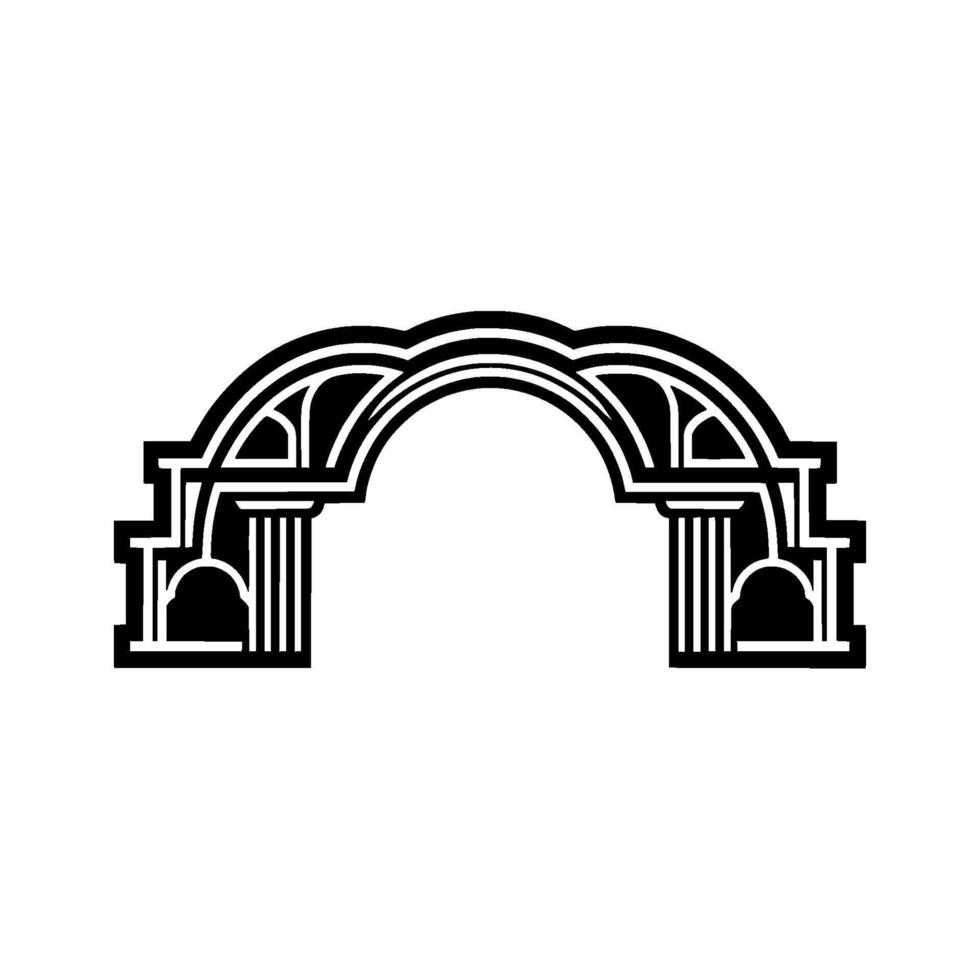 Art Deco Archway, Minimalist Silhouette, Geometric, Arch vector