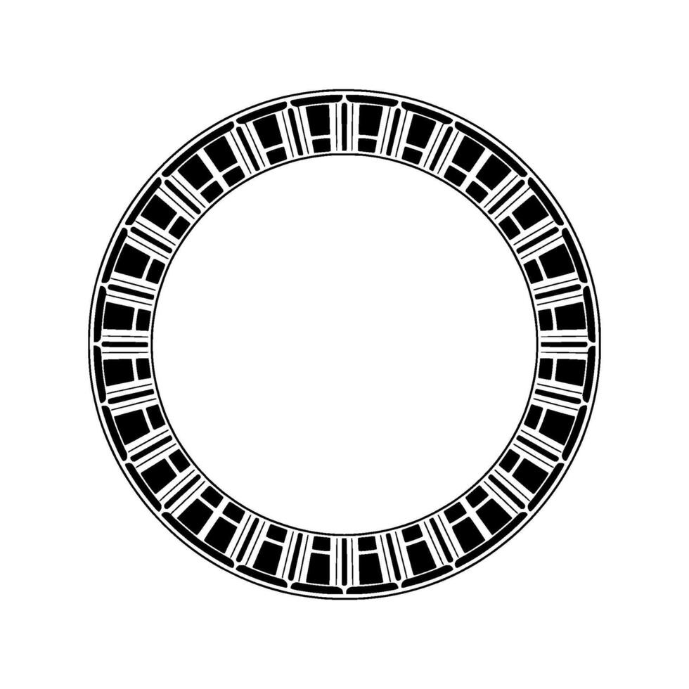 Geometric Portal Stylized Circular Motif, Minimalist vector