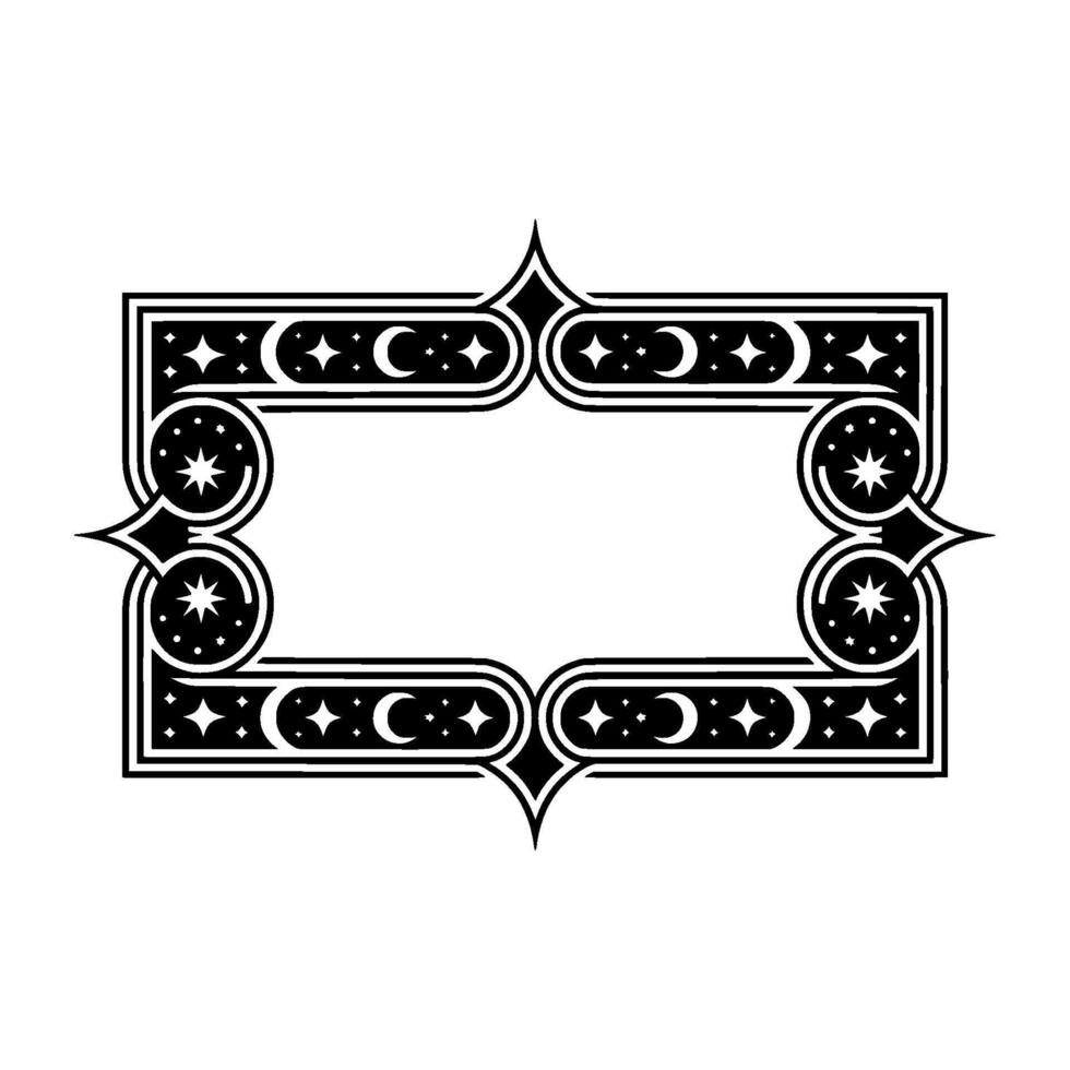 Celestial Border Ornate Starry Frame vector