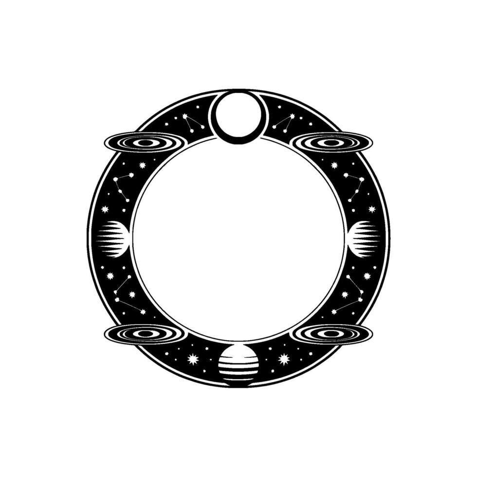 Celestial Portal Lunar Constellation Emblem vector