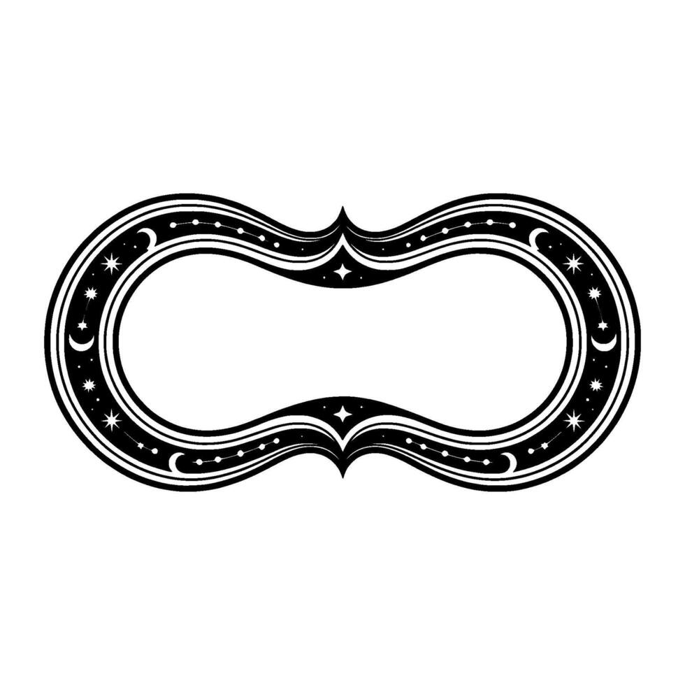 Celestial Embrace Ornate Frame with Stars and Moons vector