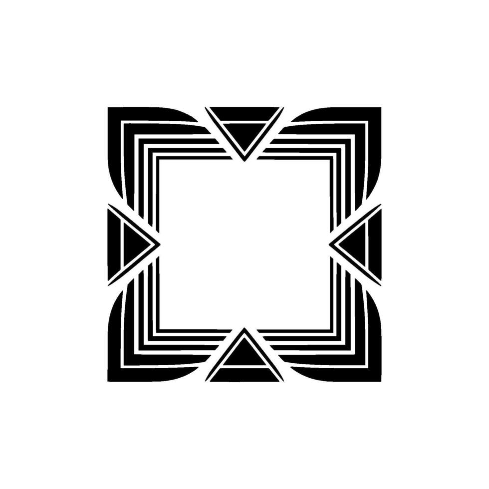 Geometric Deco Frame, Minimalist , Abstract Pattern - Square vector