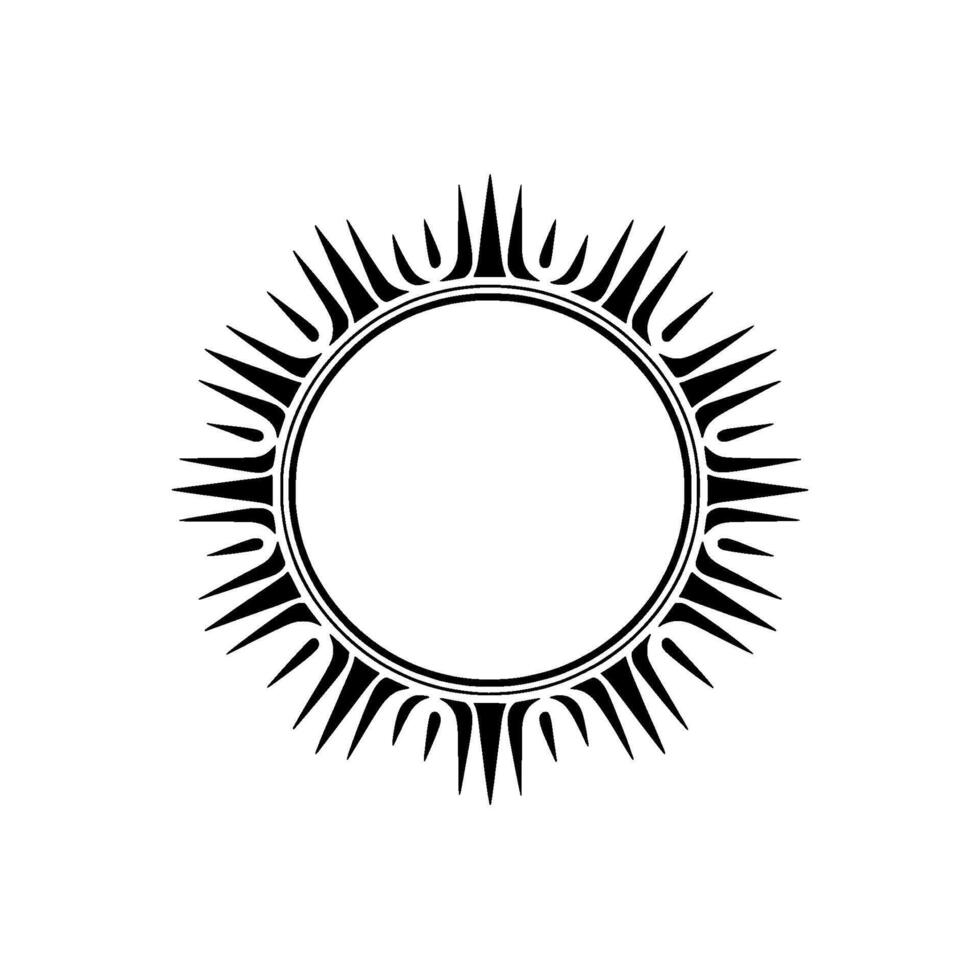Stylized Sunburst Frame, Minimalist vector