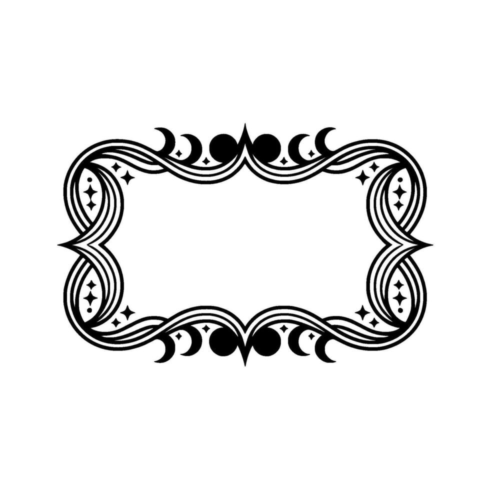 Ornate Celestial Frame, Vintage , Elegant Border vector