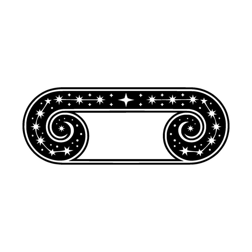 Celestial Column Stylized Ornament, Vintage vector