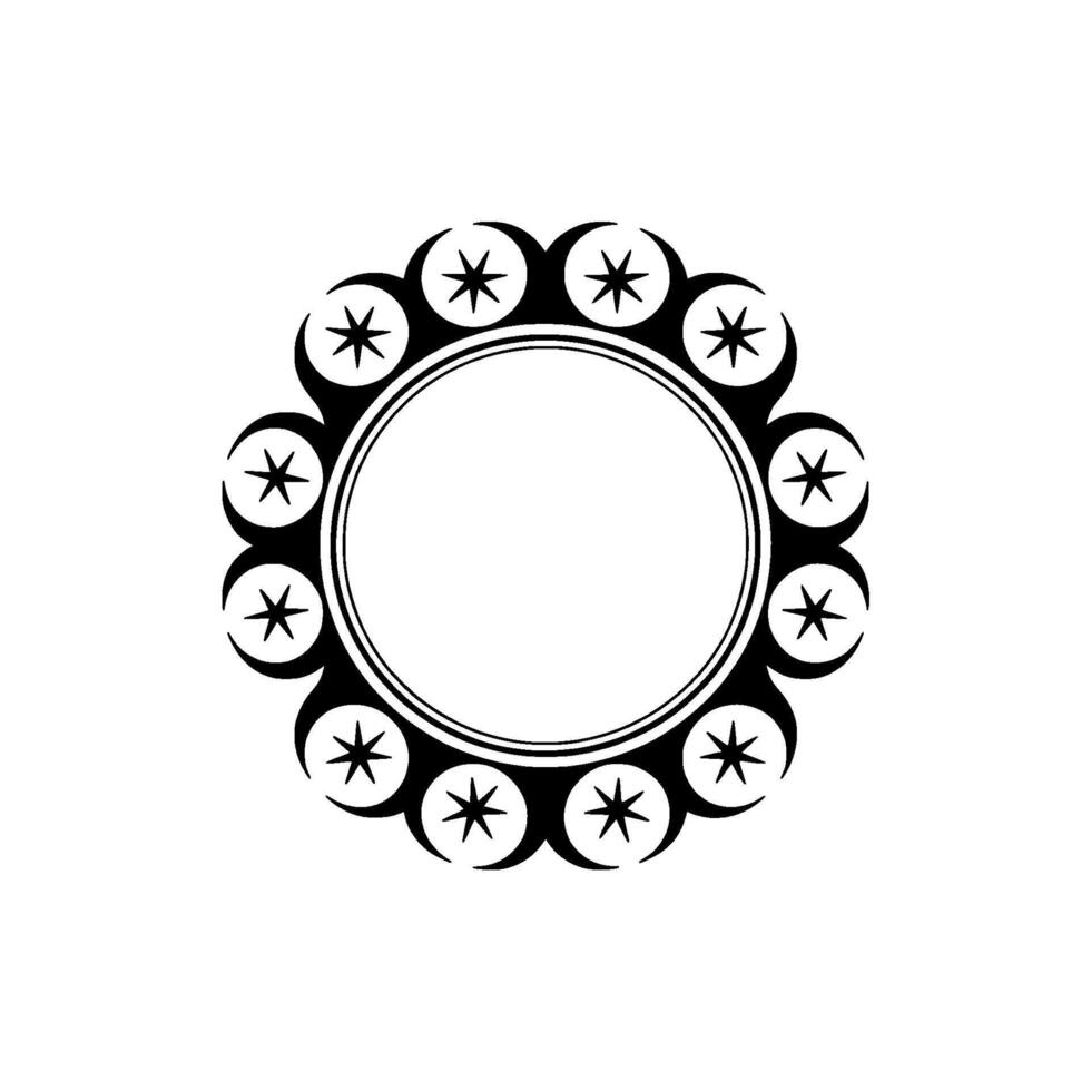 Celestial Circle Minimalist Moon Motif, Emblem vector