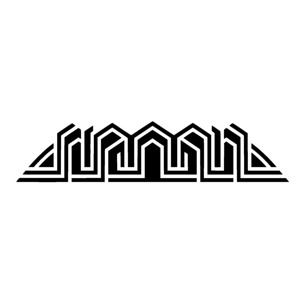 Geometric Mountainscape, Intricate Line Art, Minimalist vector
