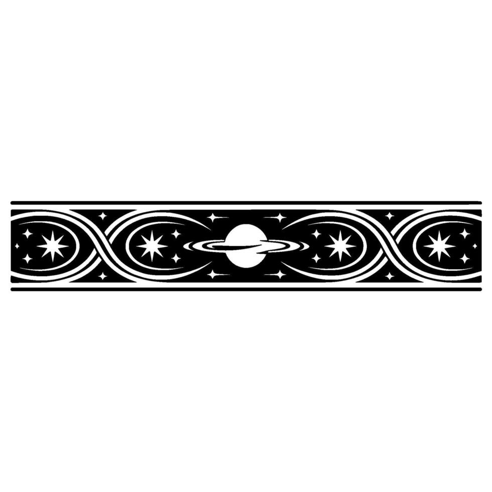 Celestial Border Art Deco Starburst Lunar Motif vector