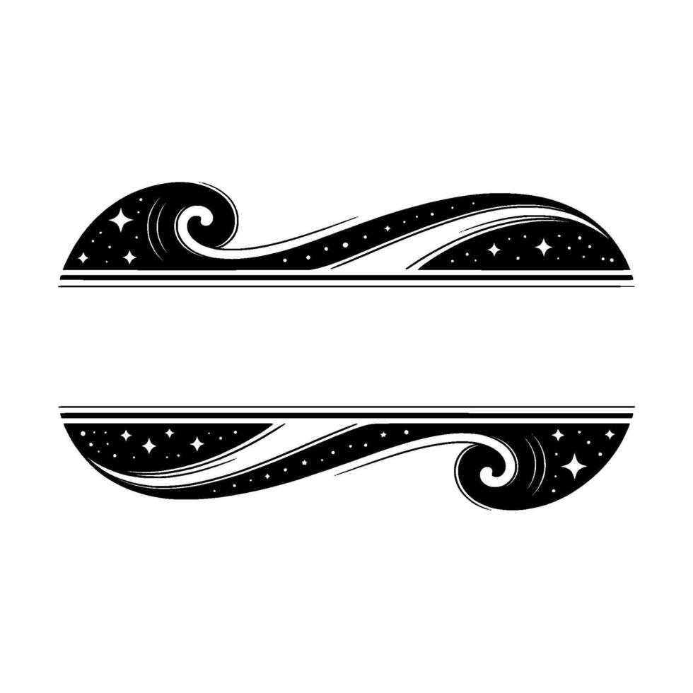 Celestial Wave Border, Elegant Element vector