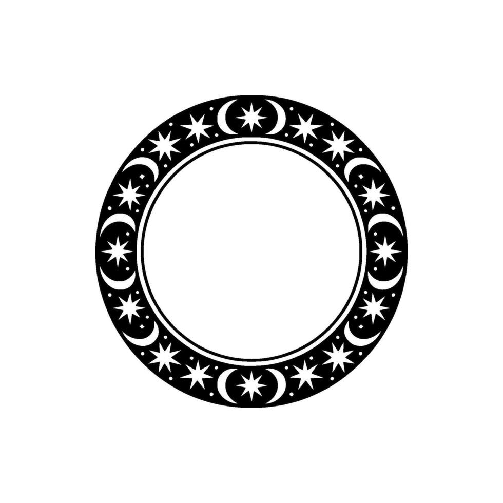 Celestial Circle, Lunar Motif, Mystical vector