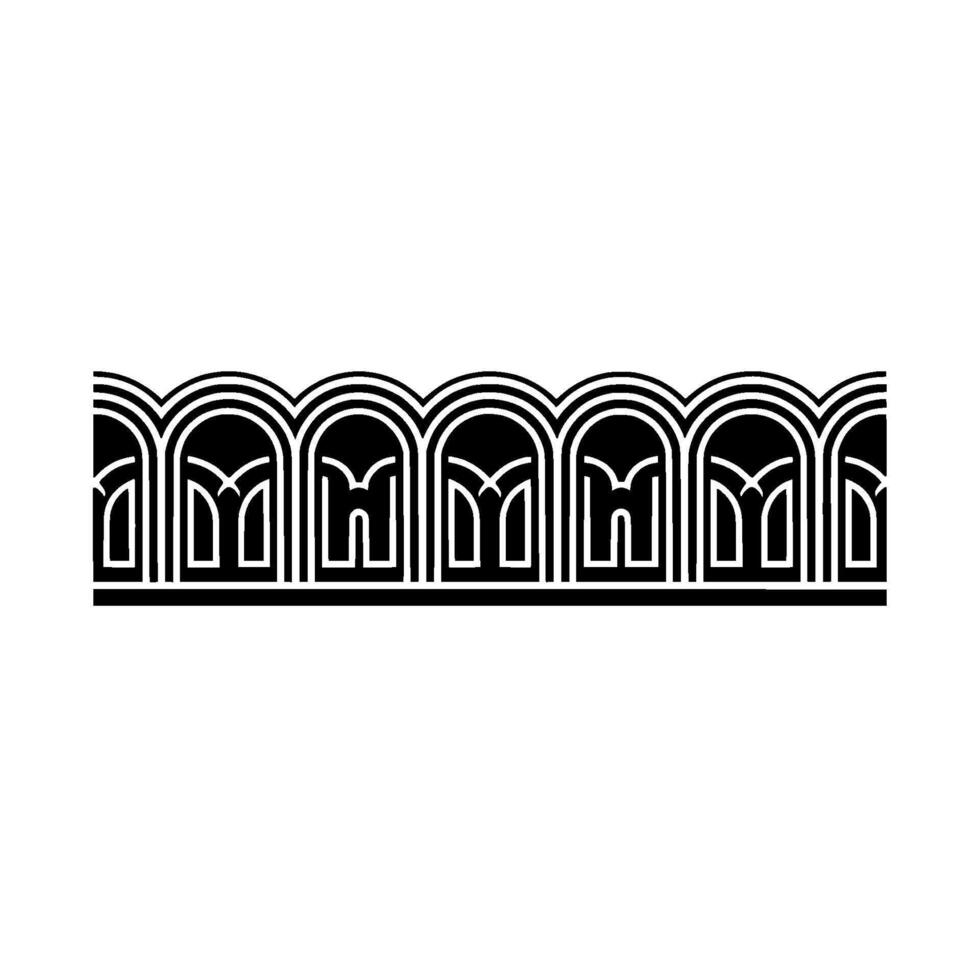 Art Deco Arch Motif, Geometric Border, Minimalist vector