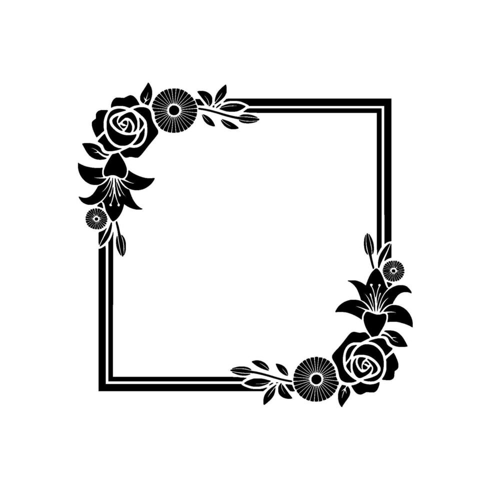 Elegant Floral Frame, Vintage Botanical - Roses vector