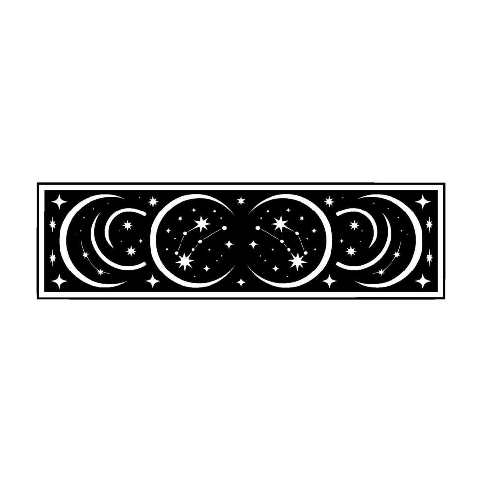 Celestial Cycle Moon Phases Constellations - Minimalist vector